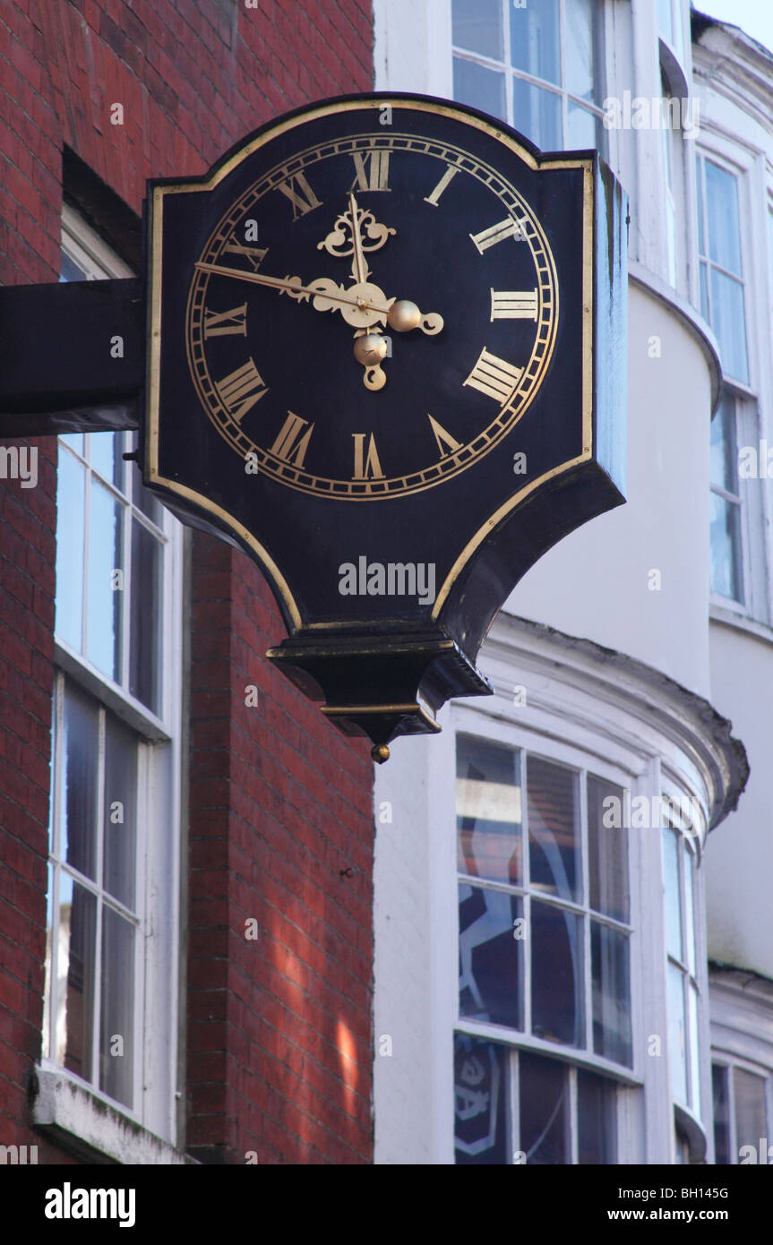 Clock at High Street Winchester Stock Photo Alamy