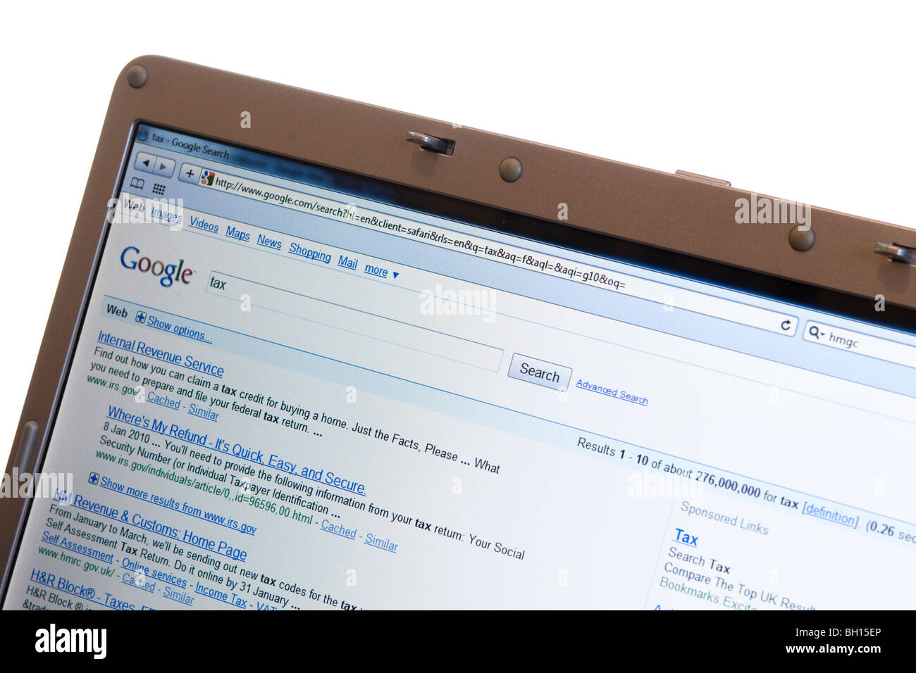 Google web site search engine on modern laptop screen Stock Photo