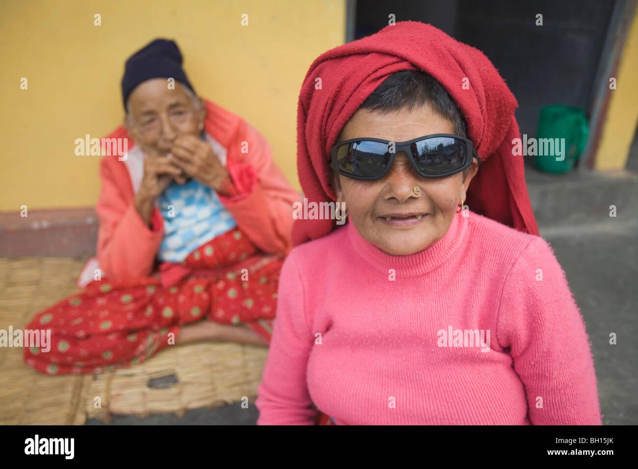 Woman with sunglasses, Pokhara, Nepal Stock Photo Alamy