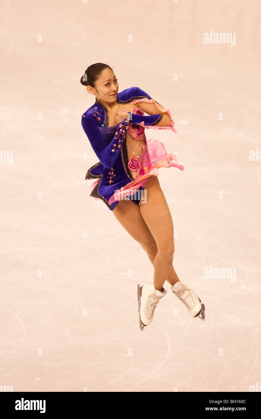 Miki Ando (JPN) competing in the Ladies Short at the 2009 World Figure Skating Championships Stock Photo