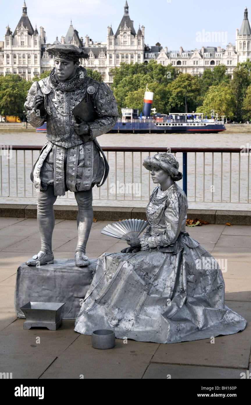 Living statue street artists performing at South Bank, London, UK Stock  Photo - Alamy