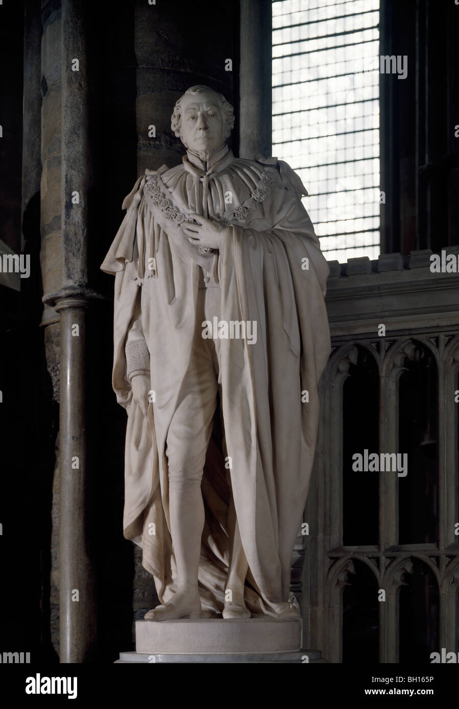 Benjamin Disraeli (died 1891) monument by Boehm. Westminster Abbey north transept Stock Photo