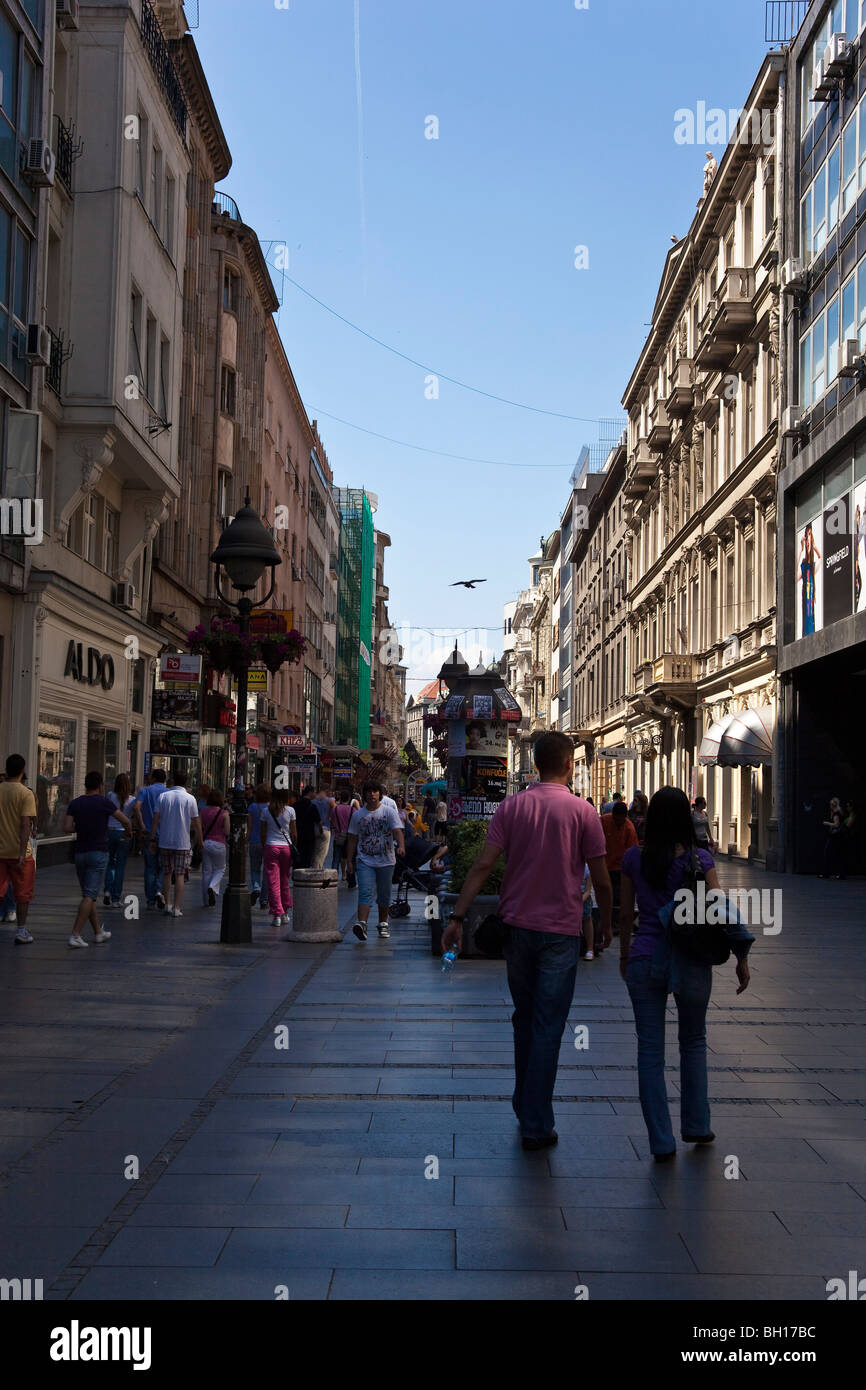 Main street in Belgrade, Knez Mihailova ulica, Serbia Stock Photo