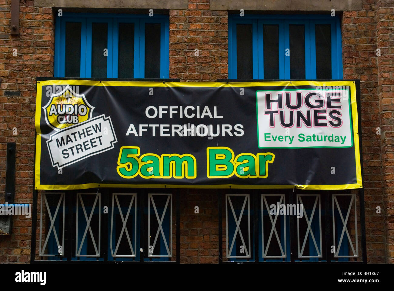 Sign of an official afterhours bar in Cavern Quarter district of