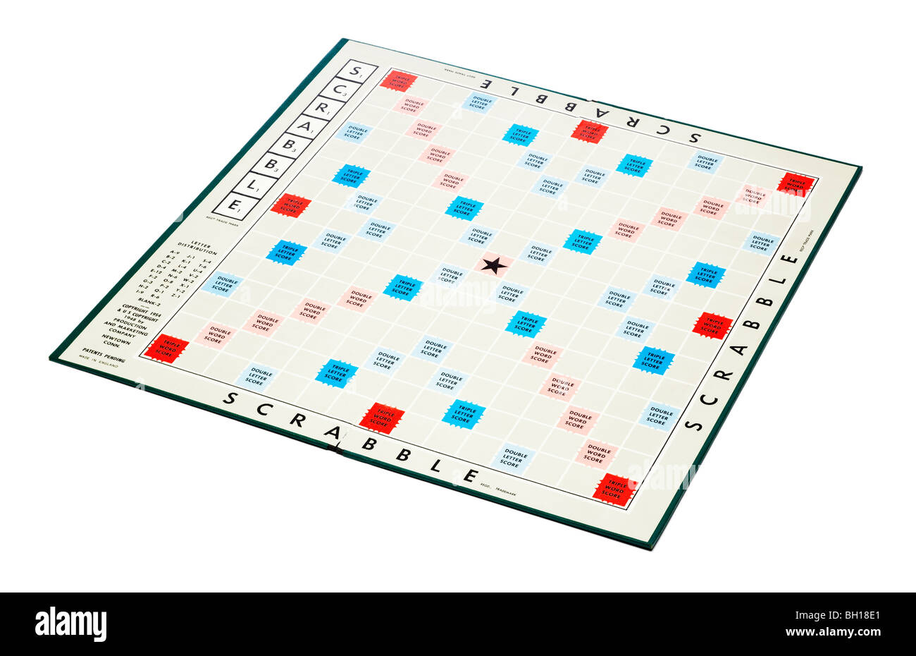 Scrabble game board without tiles Stock Photo