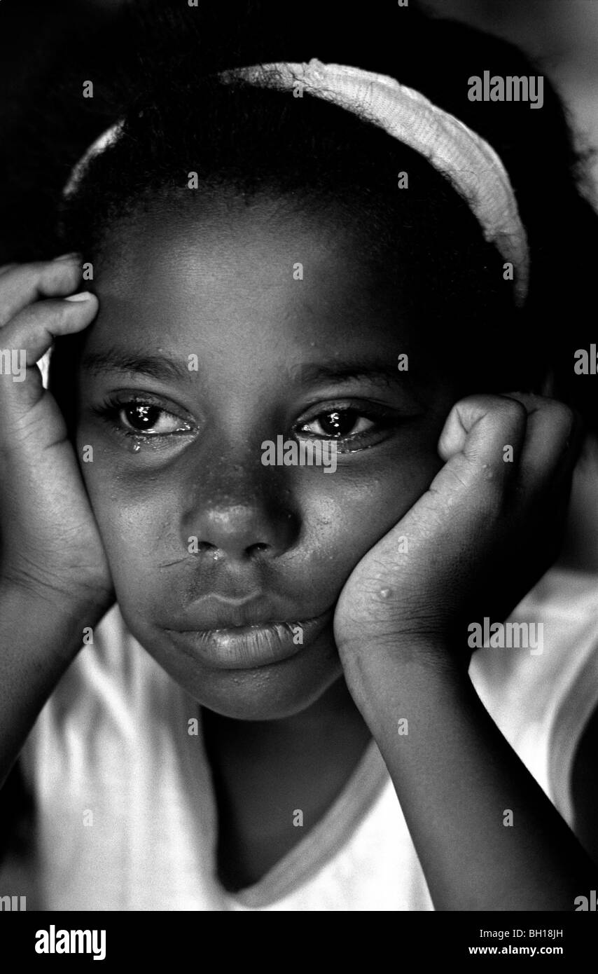 Black girl crying Stock Photo