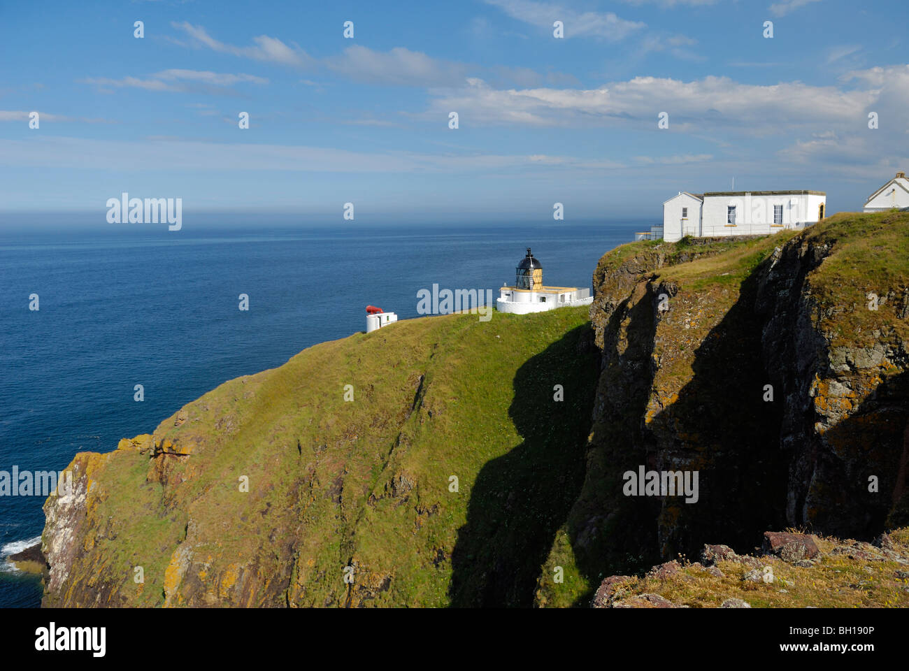Lighthouse at St Abbs Head, Borders, Scotland Stock Photo