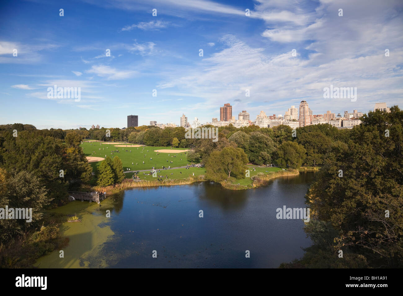 View from Belvedere Castle in Central Park in New York City. Stock Photo