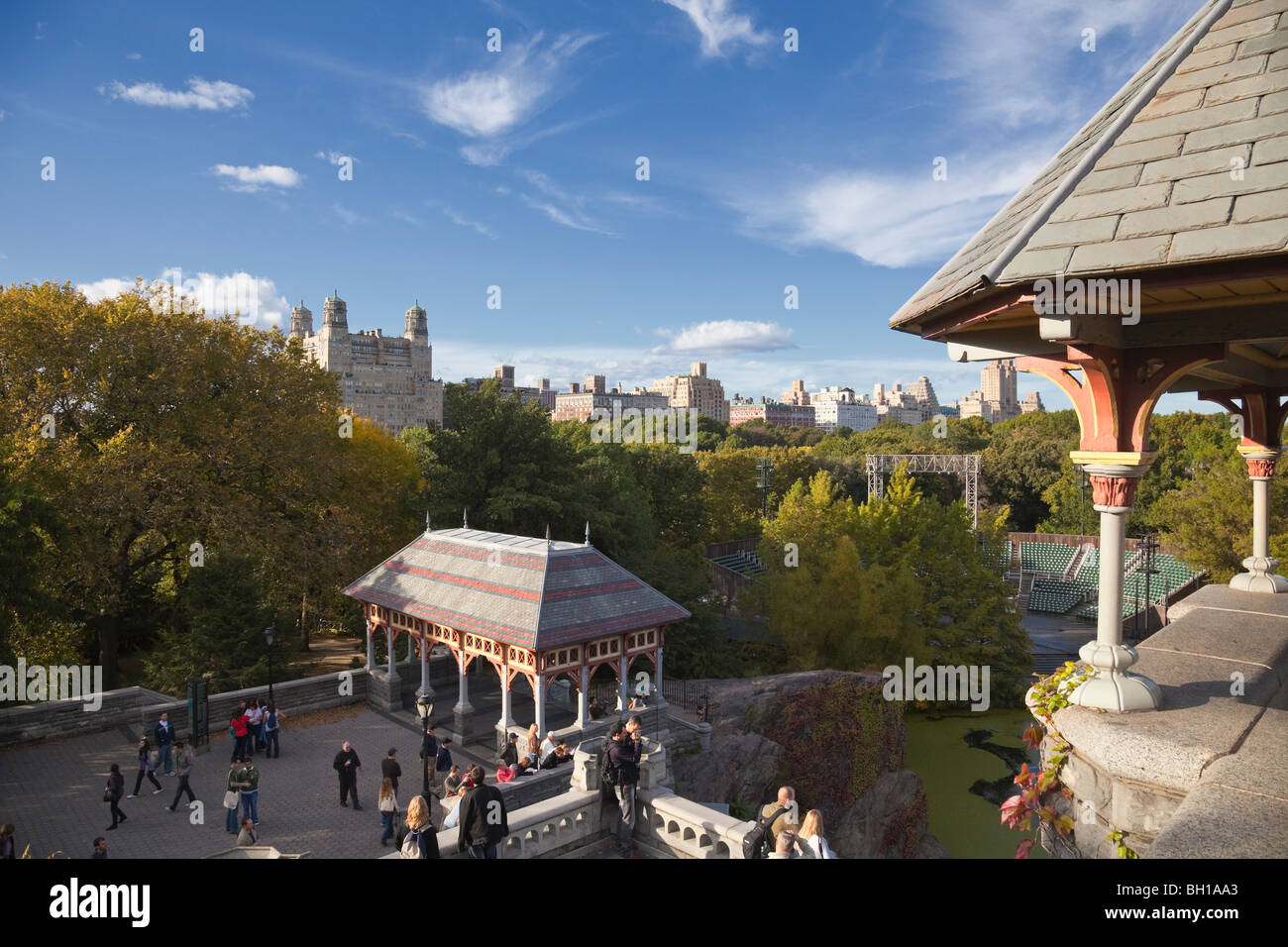 View from Belvedere Castle in Central Park in New York City. Stock Photo