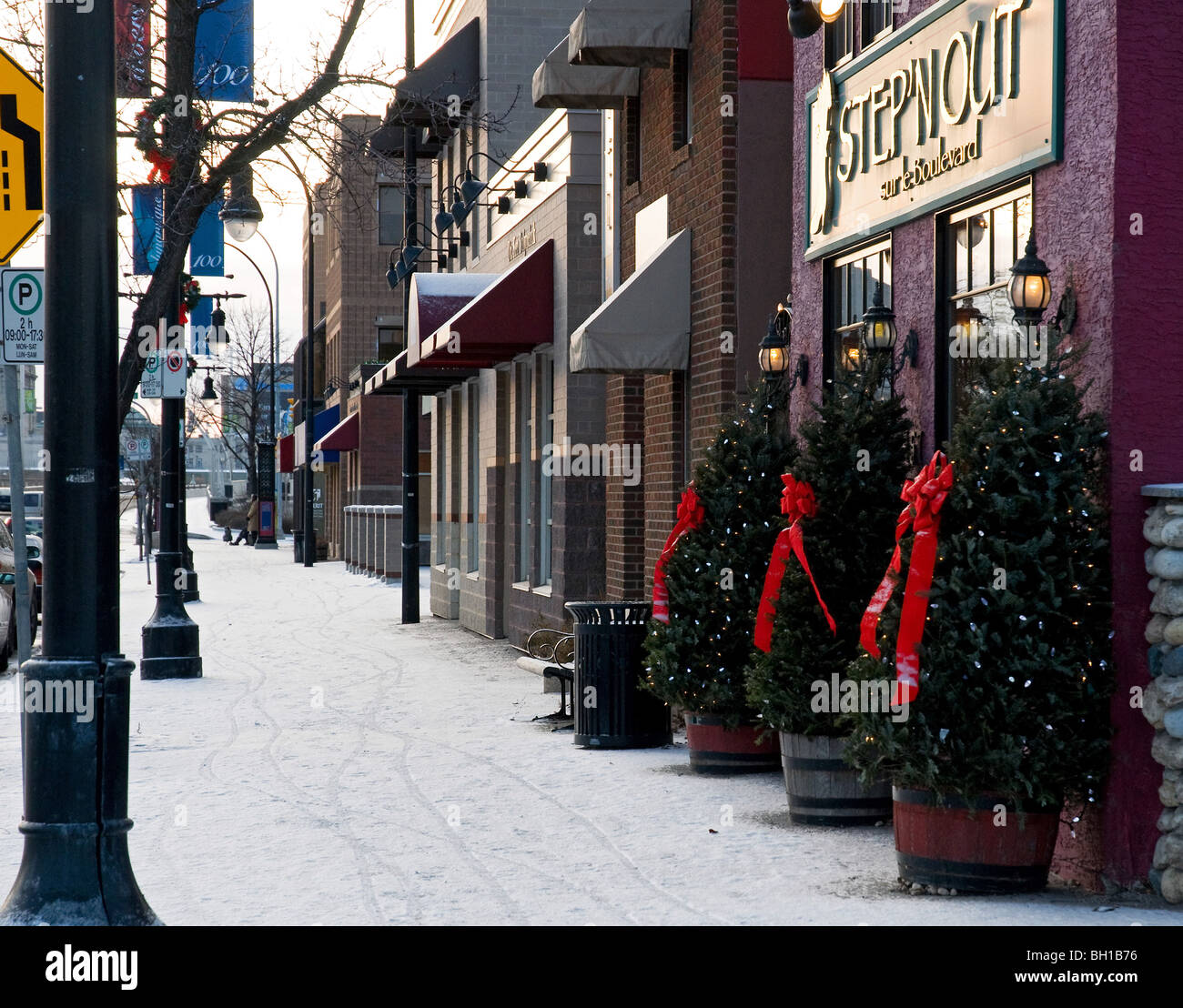 Shops with french signs, Saint Boniface sector, Winnipeg Manitoba