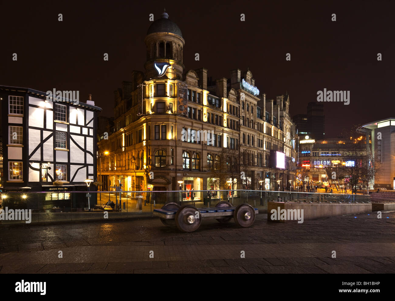 The Triangle at night, Manchester, uk Stock Photo