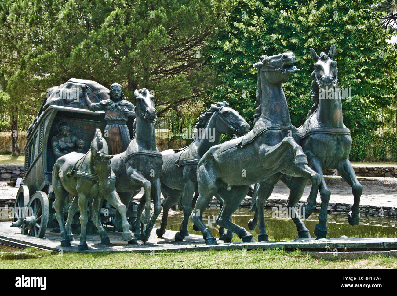 Statue honoring the cattlemen who founded Uruguay, Montevideo, Uruguay Stock Photo