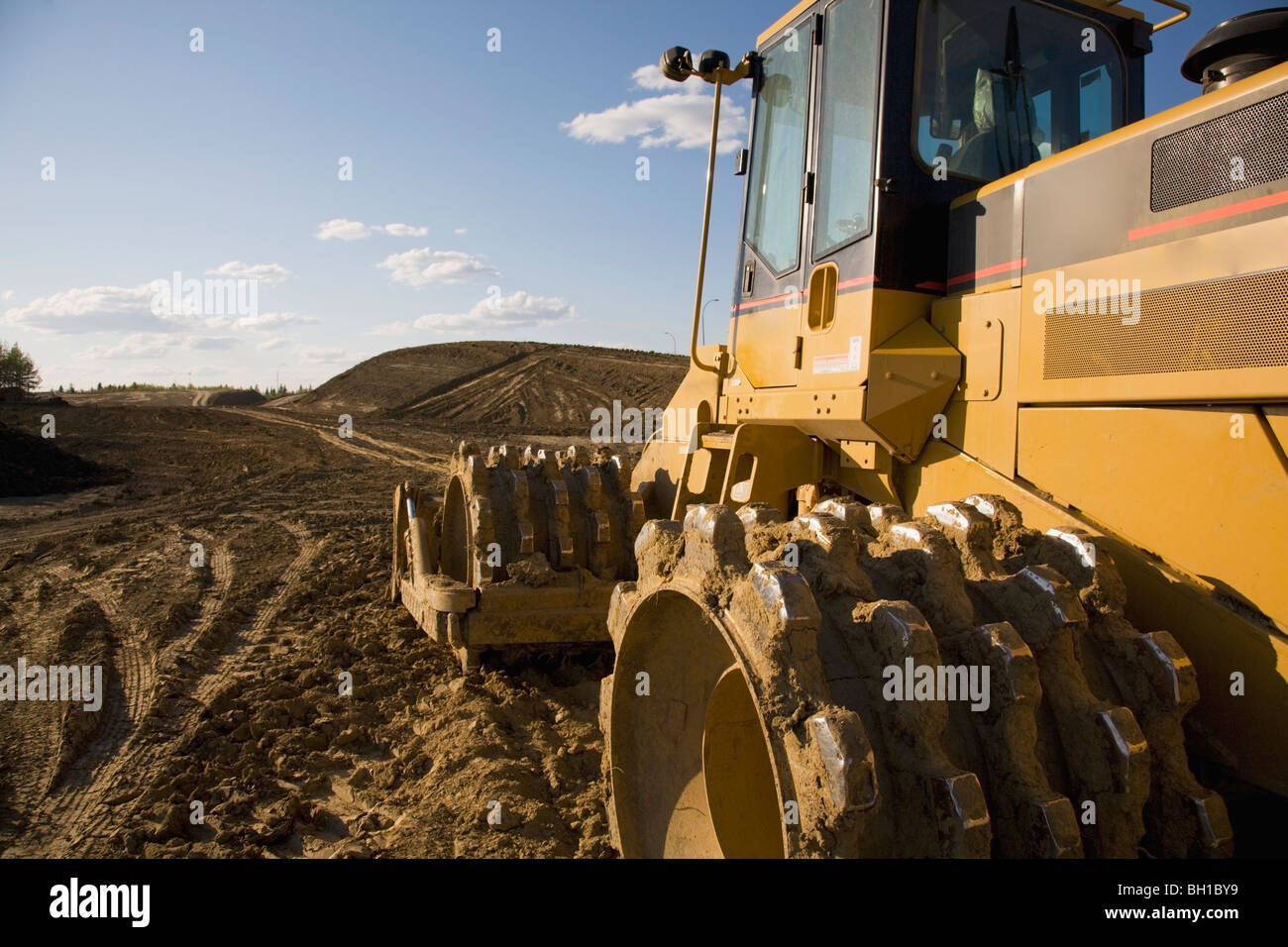 Tractor on construction site Stock Photo Alamy