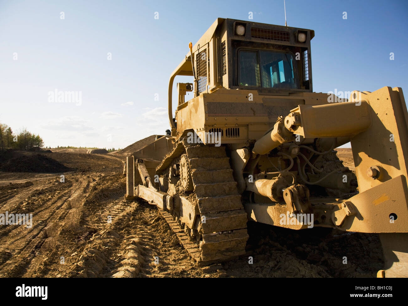 Tractor on construction site Stock Photo Alamy