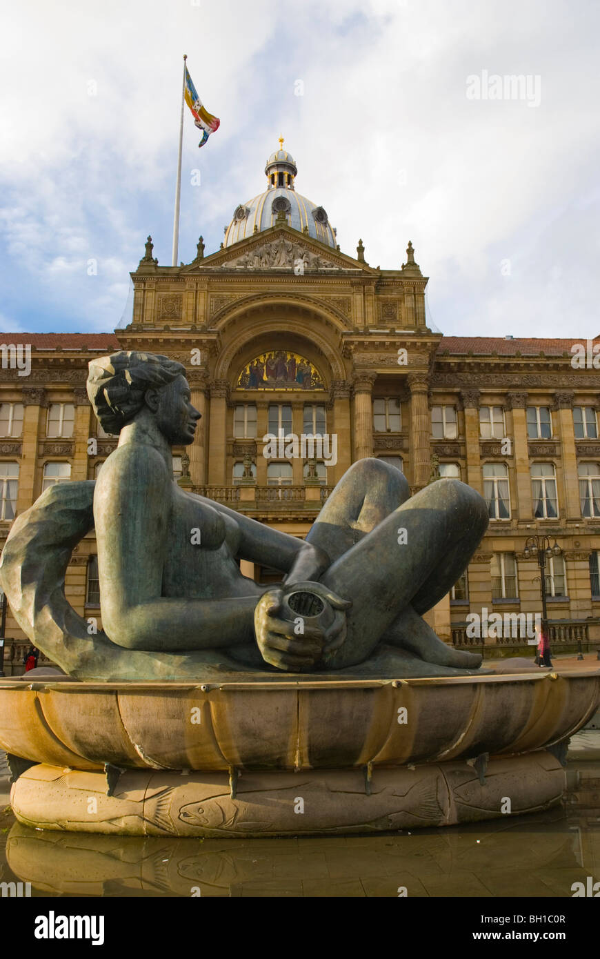 Victoria square with the fountain of bathing woman in central Birmingham England UK Europe Stock Photo