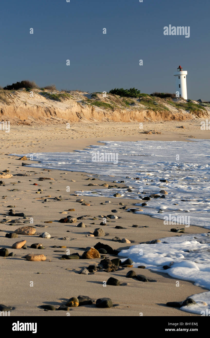 milnerton lighthouse and beach at dusk cape town south africa Stock Photo