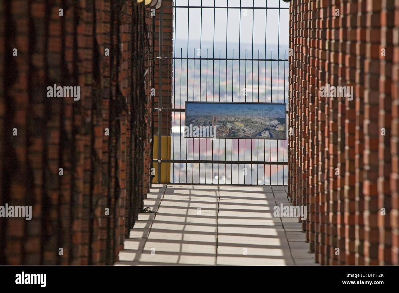 Deserted viewing platform on the Kohlhoff Tower at the square Potsdamer Platz, Berlin, Germany, Europe Stock Photo