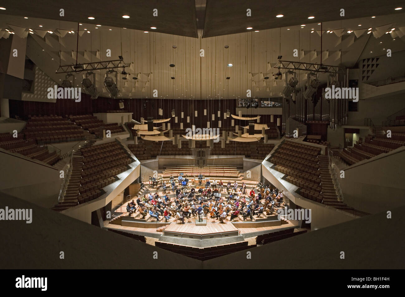 An orchestra rehearsing at the Berlin Philharmonics, Berlin Germany, Europe Stock Photo