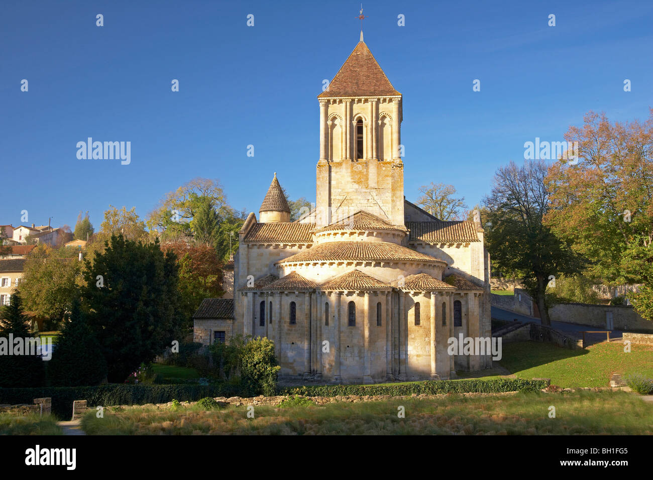 Saint Hilaire Church in Melle, Chemins de Saint-Jacques, Via Turonensis, Dept. Deux-Sevres, Région Poitou-Charentes, France, Eur Stock Photo