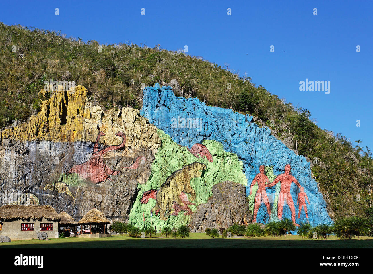 Mural de la Prehistoria, Vinales, Pinar del Rio, Cuba, West Indies Stock Photo