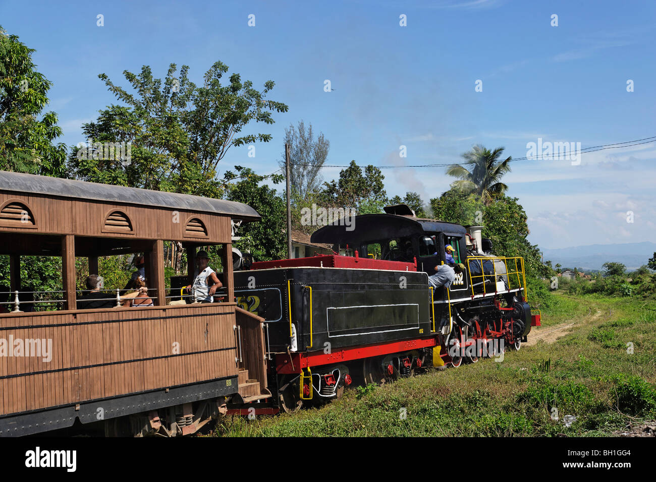 Steam locomotive, Valle de los Ingenios, Trinidad, Sancti Spiritus, Cuba, West Indies Stock Photo