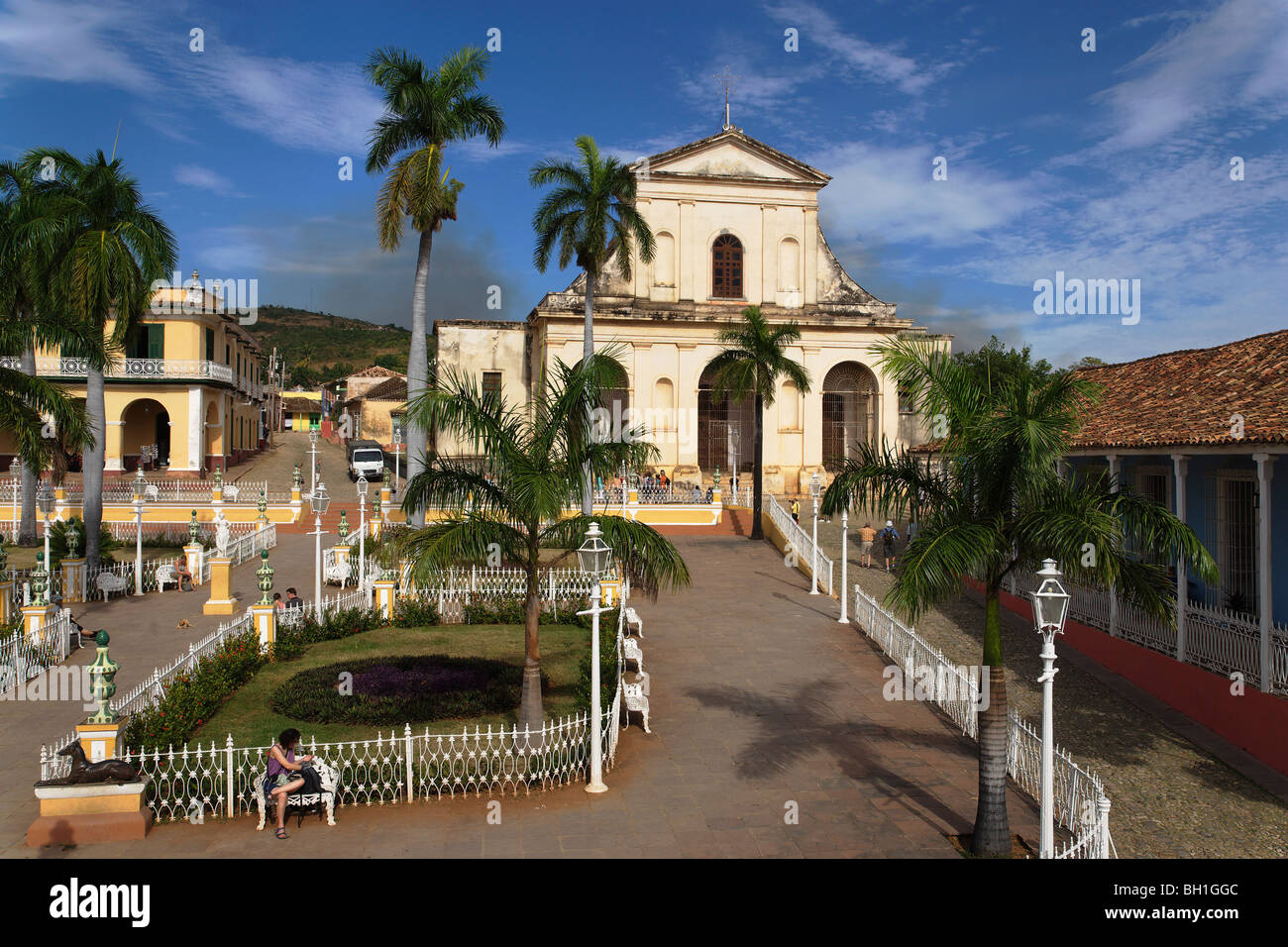 Iglesia Parroquial de la Santisima Trinidad on Plaza Mayor, Trinidad, Sancti Spiritus, Cuba, West Indies Stock Photo