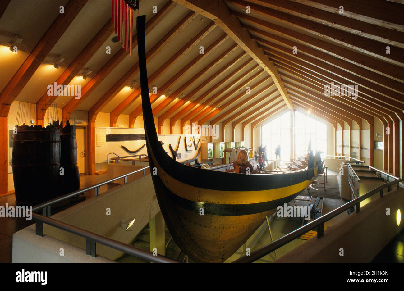 Ship at Viking Museum Haithabu, Schleswig Holstein, Germany, Europe