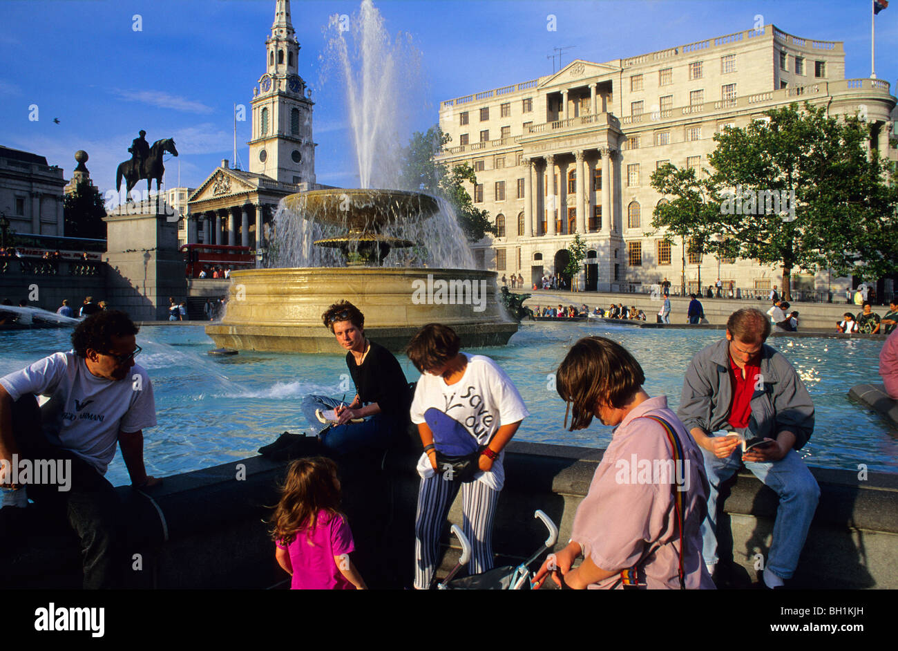 Europe, Great Britain, England, London, Trafalgar Square on a summer day Stock Photo