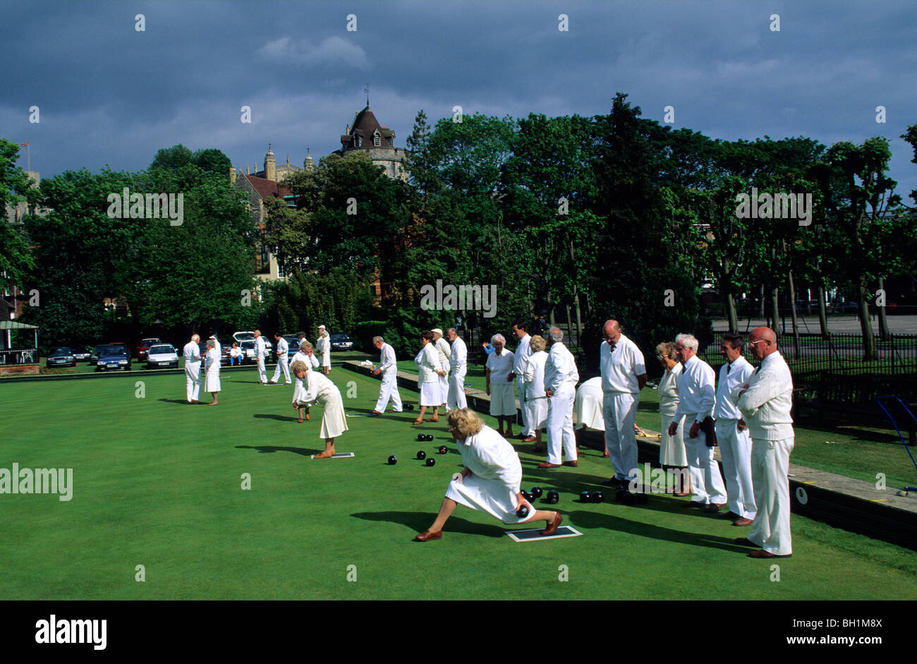 Europe, England, Berkshire, Windsor, Windsor & Eton Bowls Club Stock Photo