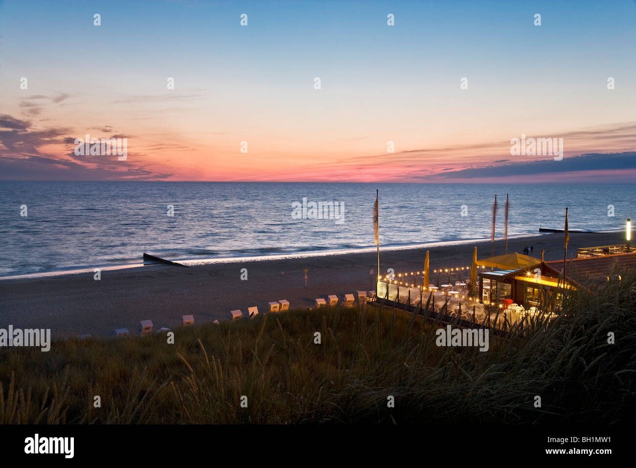Beachside Cafe, Wenningstedt, Sylt Island, North Frisian Islands, Schleswig-Holstein, Germany Stock Photo