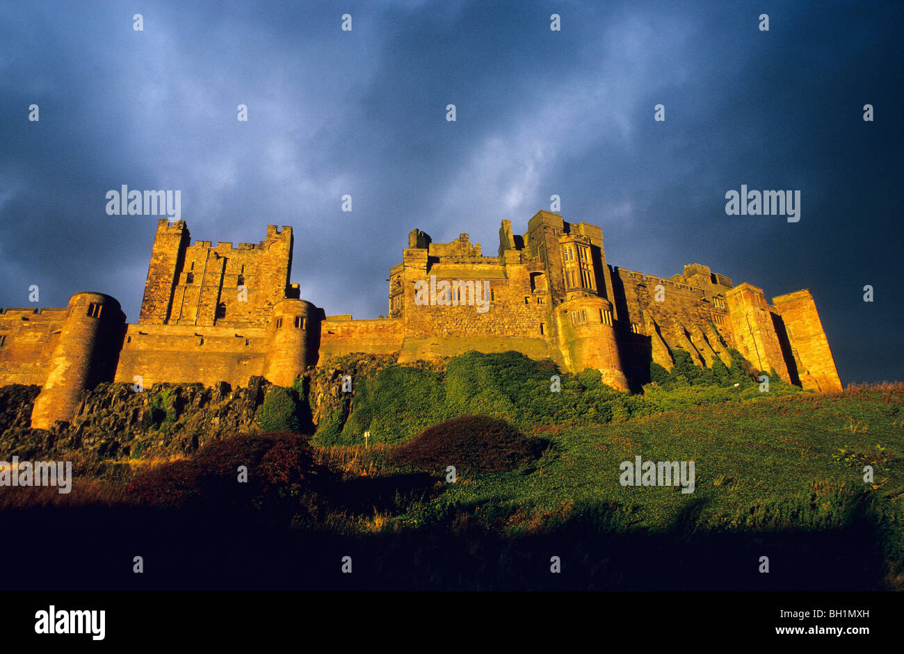 Europe, Great Britain, England, Bamburgh, Northumberland, Bamburgh Castle Stock Photo