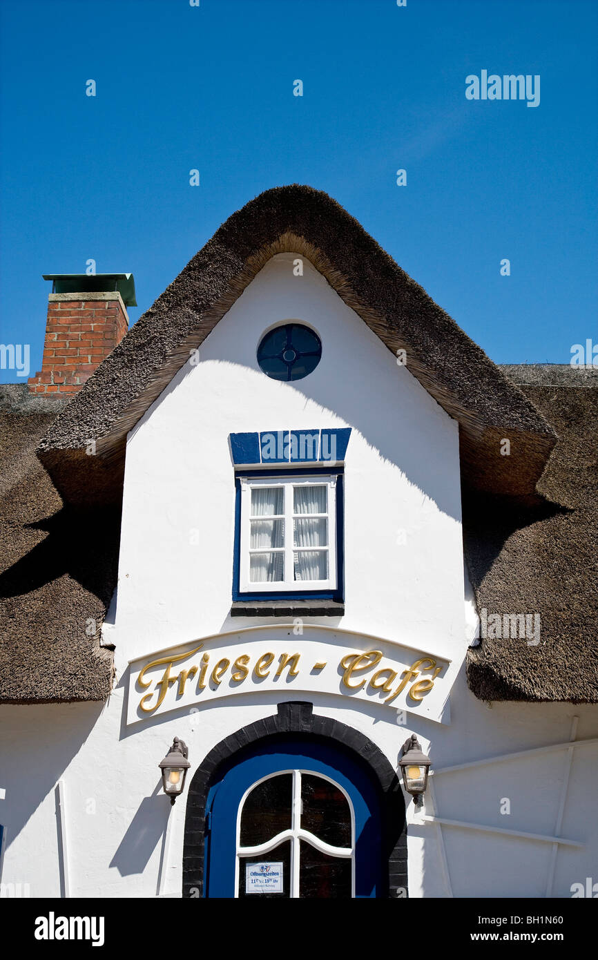 Cafe in Nebel, Amrum Island, North Frisian Islands, Schleswig-Holstein, Germany Stock Photo