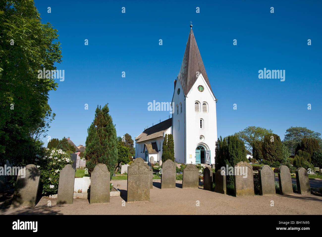 St. clemens Church, Nebel, Amrum Island, North Frisian Islands, Schleswig-Holstein, Germany Stock Photo