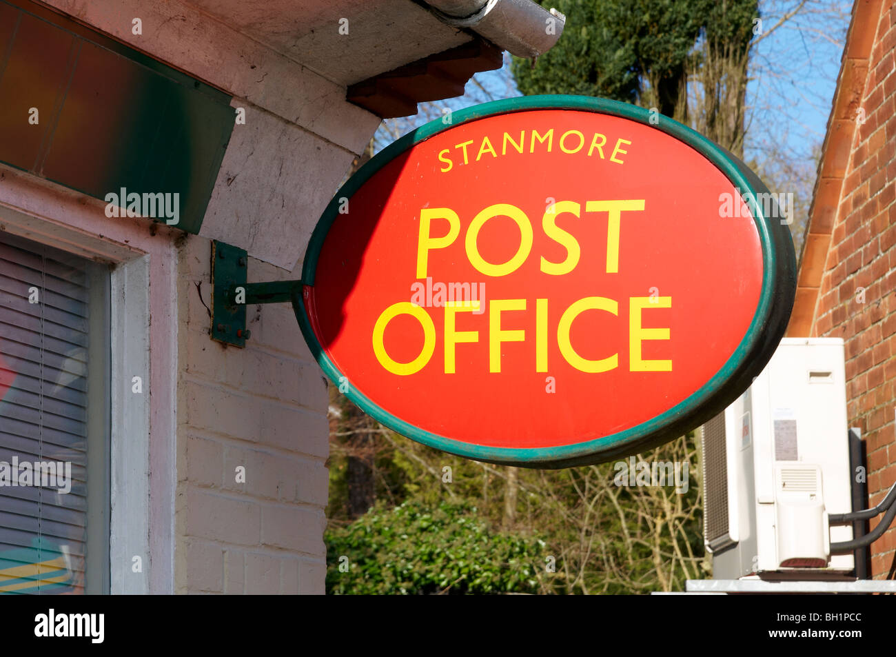 Post Office sign on the wall of a small urban office in Winchester