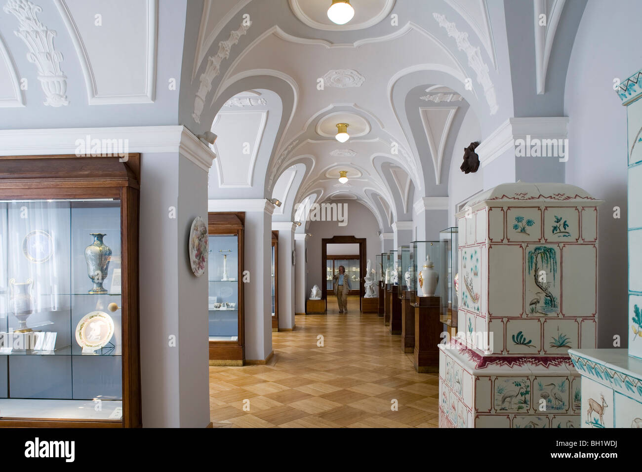 Porzellan Manufaktur Meissen, showroom, masterpieces in historism style, Meissen, Saxony, Germany, Europe Stock Photo