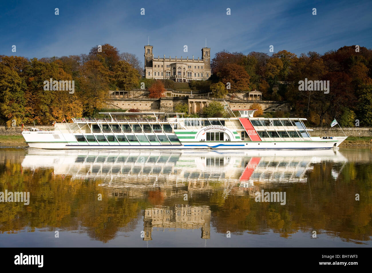 Schloss Albrechtsberg on the banks of the river Elbe, Dresden, Saxony, Germany, Europe Stock Photo