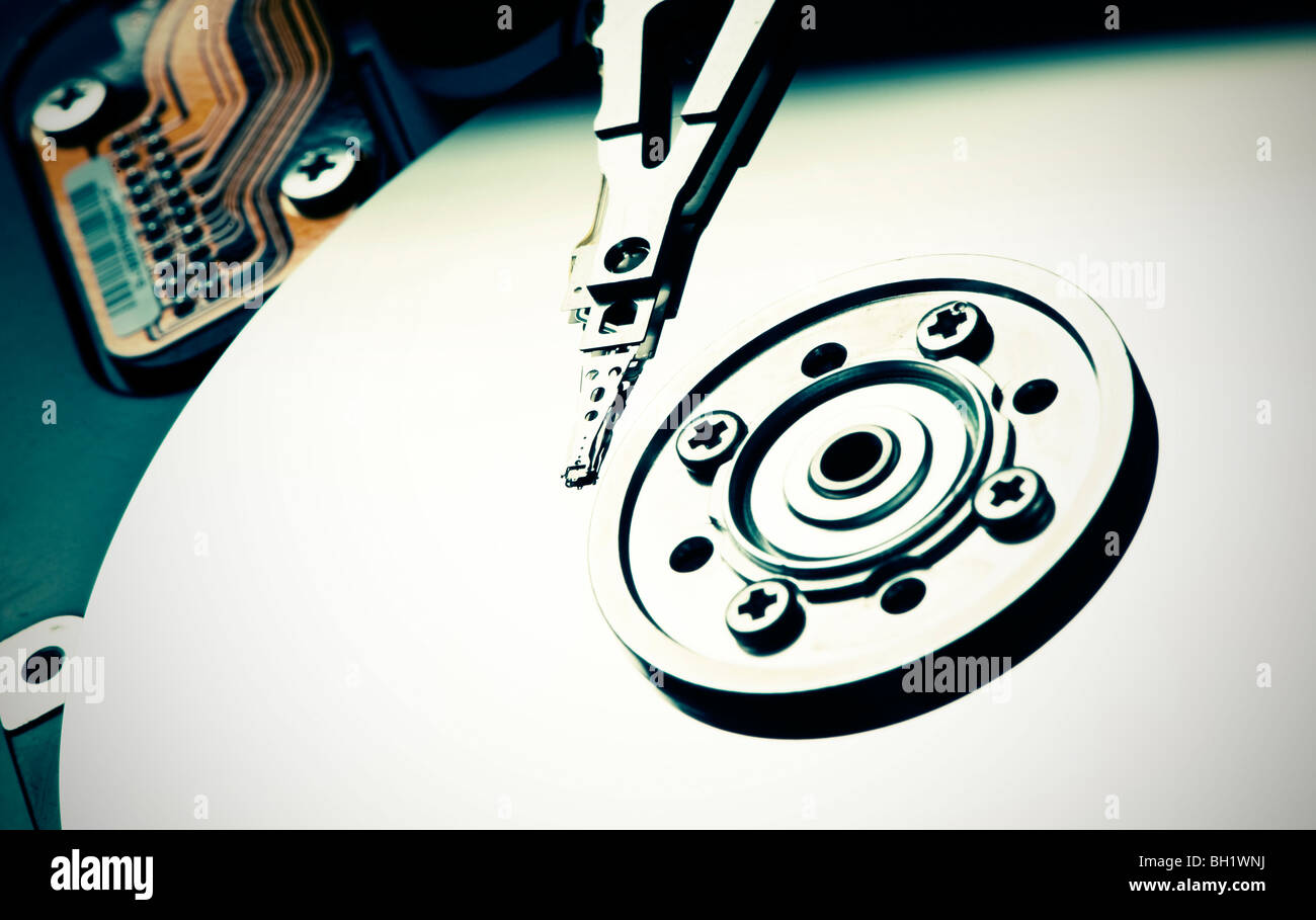 Close up of Hard Disk Drive Stock Photo