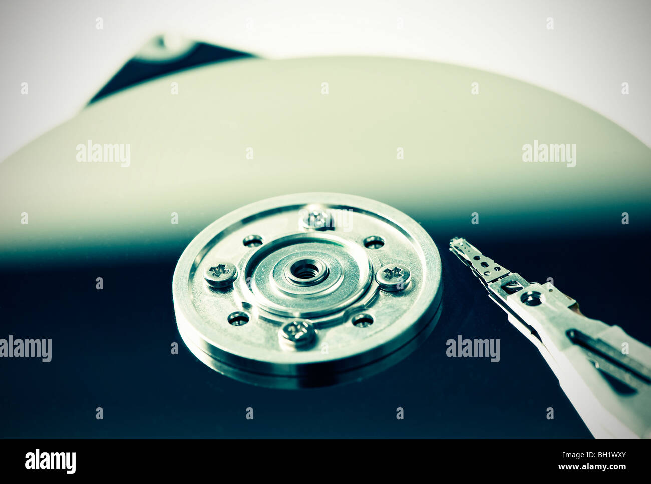 Close up of Hard Disk Drive Stock Photo