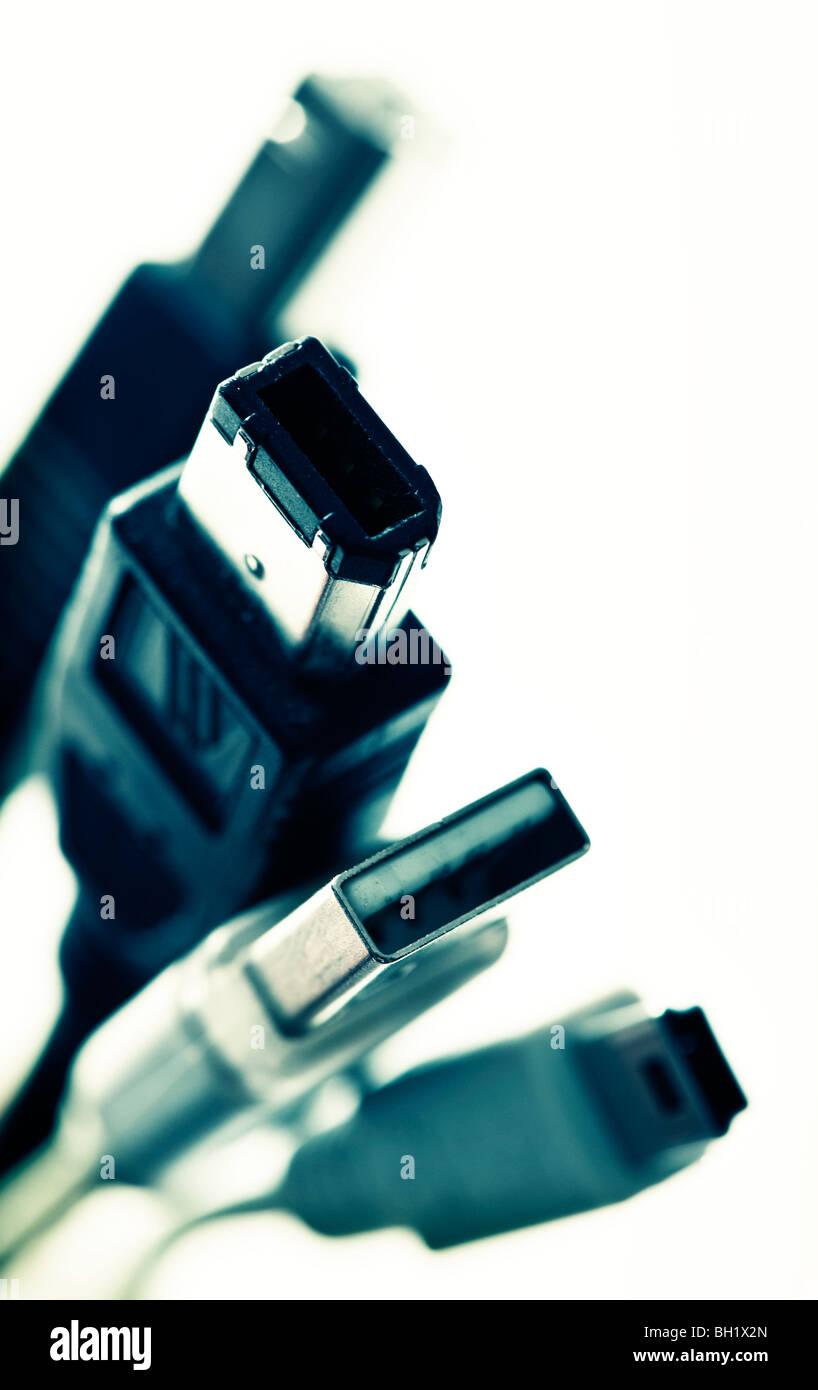 USB and Firewire Cables Stock Photo