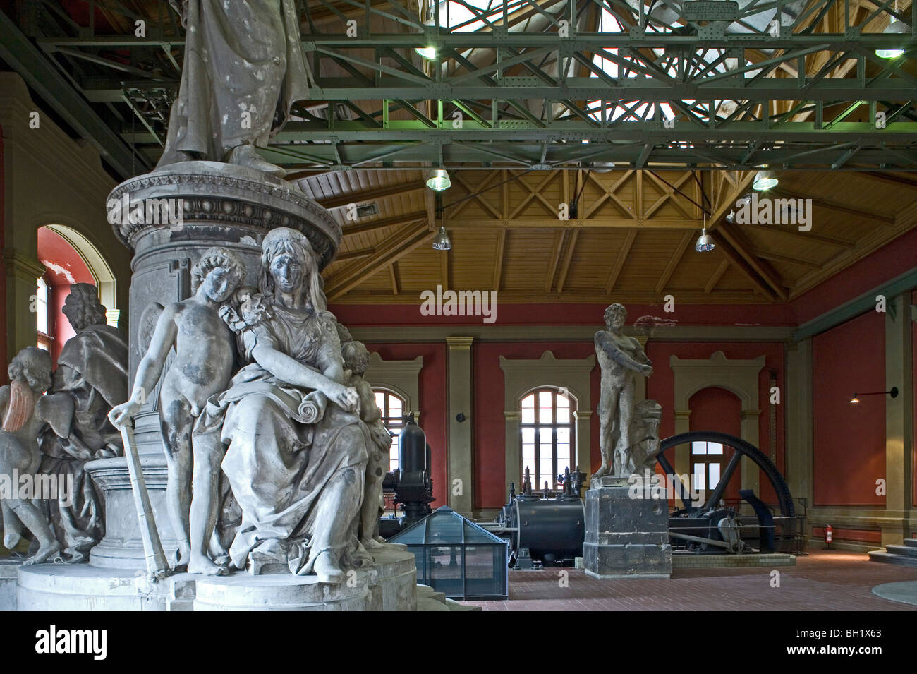 Lapidarium, in former pump house, knights, angels, kings, Berlin Stock Photo