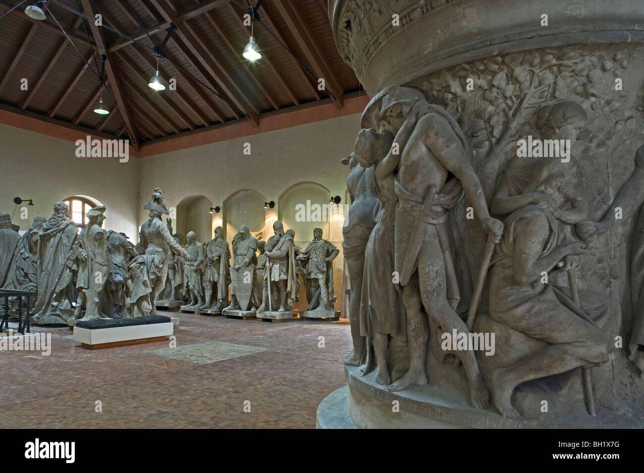 Lapidarium, in former pump house, knights, angels, kings, Berlin Stock Photo