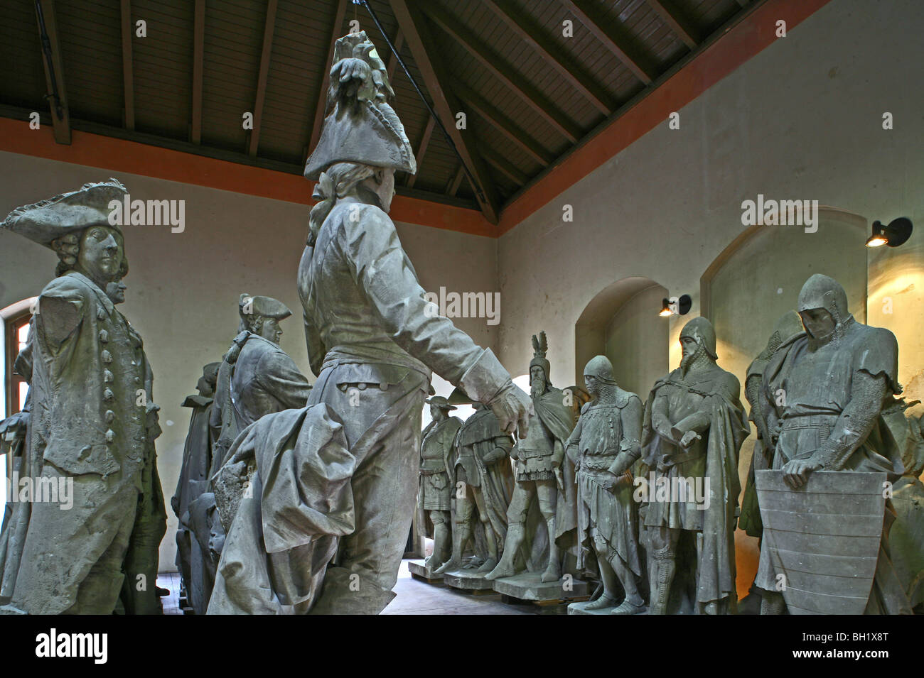 Lapidarium, in former pump house, knights, angels, kings, Berlin Stock Photo