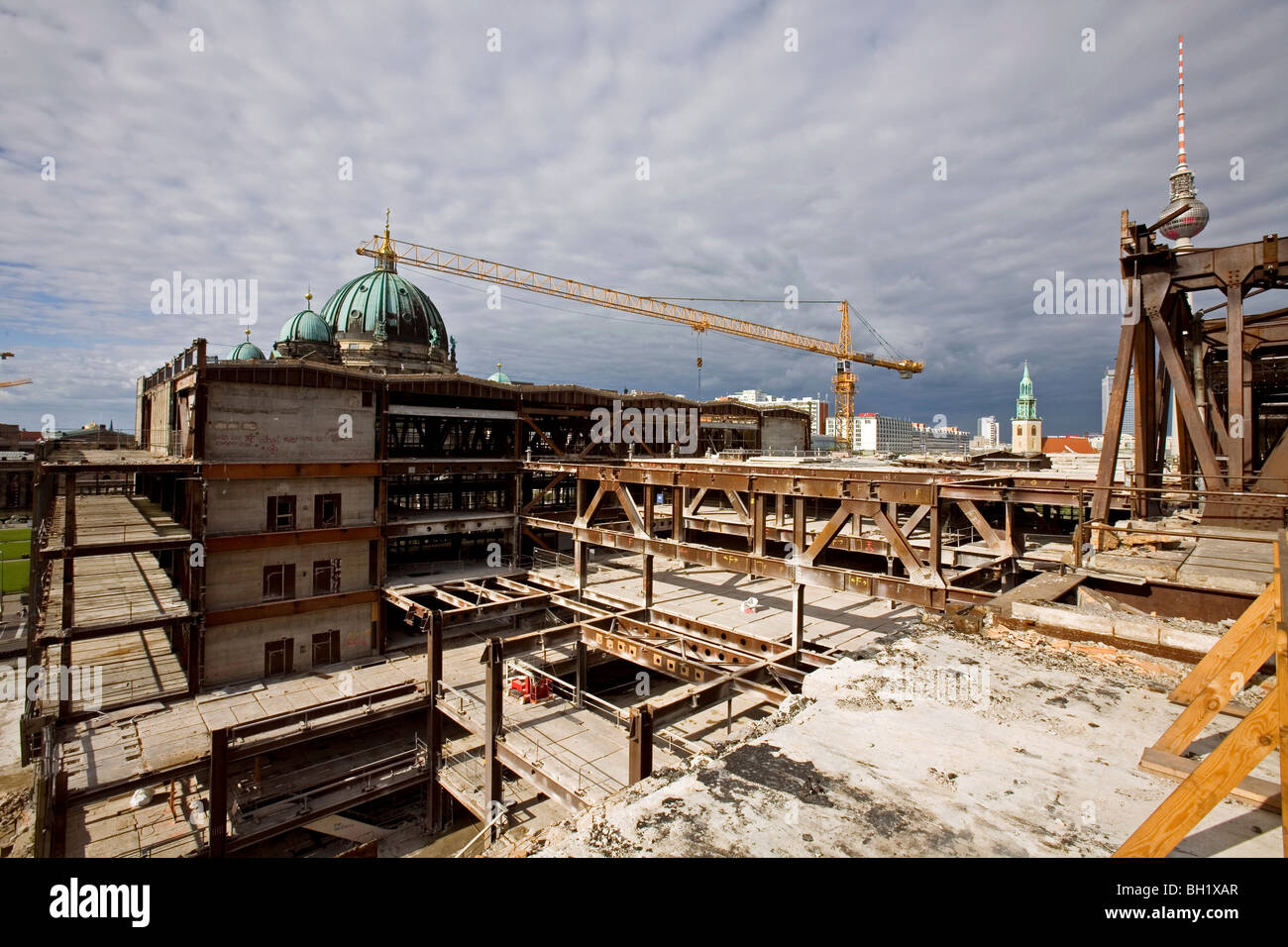 The Palast der Republik, Palace of the Republic, demolition started in February 2006, Berlin Stock Photo