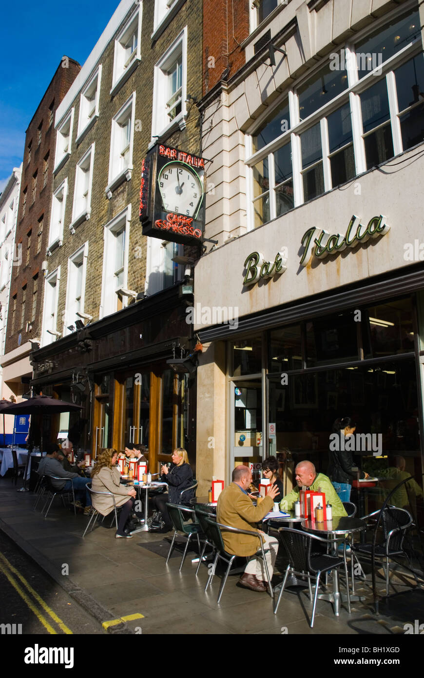 Bar Italia cafe exterior Soho central London England UK Stock Photo