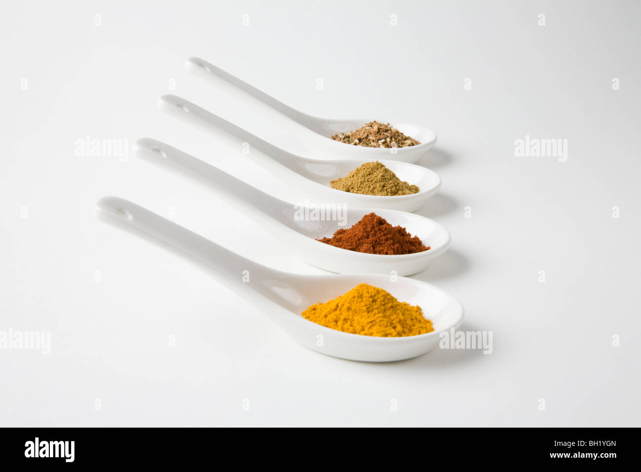 Turmeric, chilli, cumin and chinese 5 spice Stock Photo Alamy