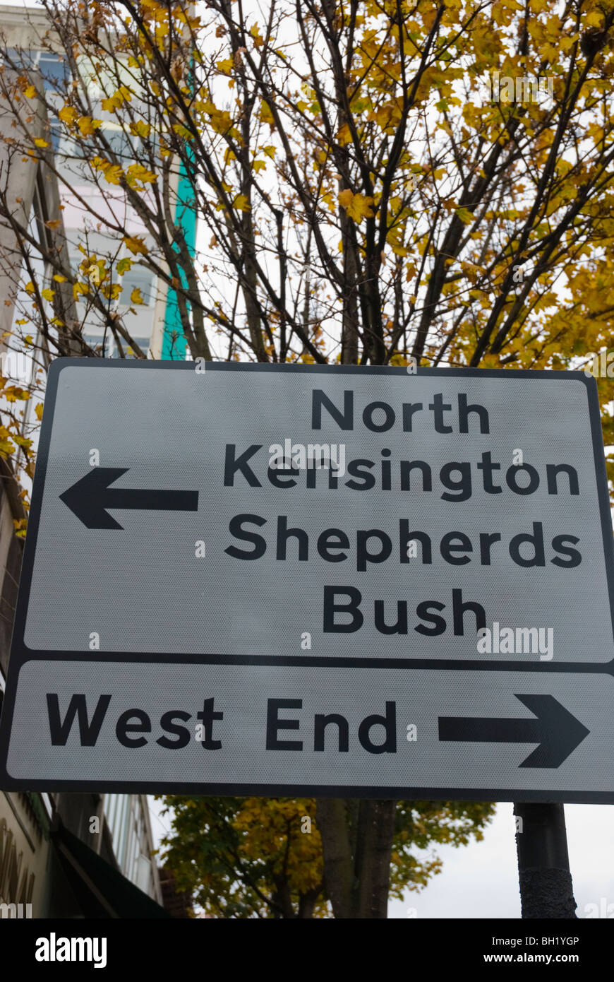 Street sign Kensington Church street west London England UK Stock Photo