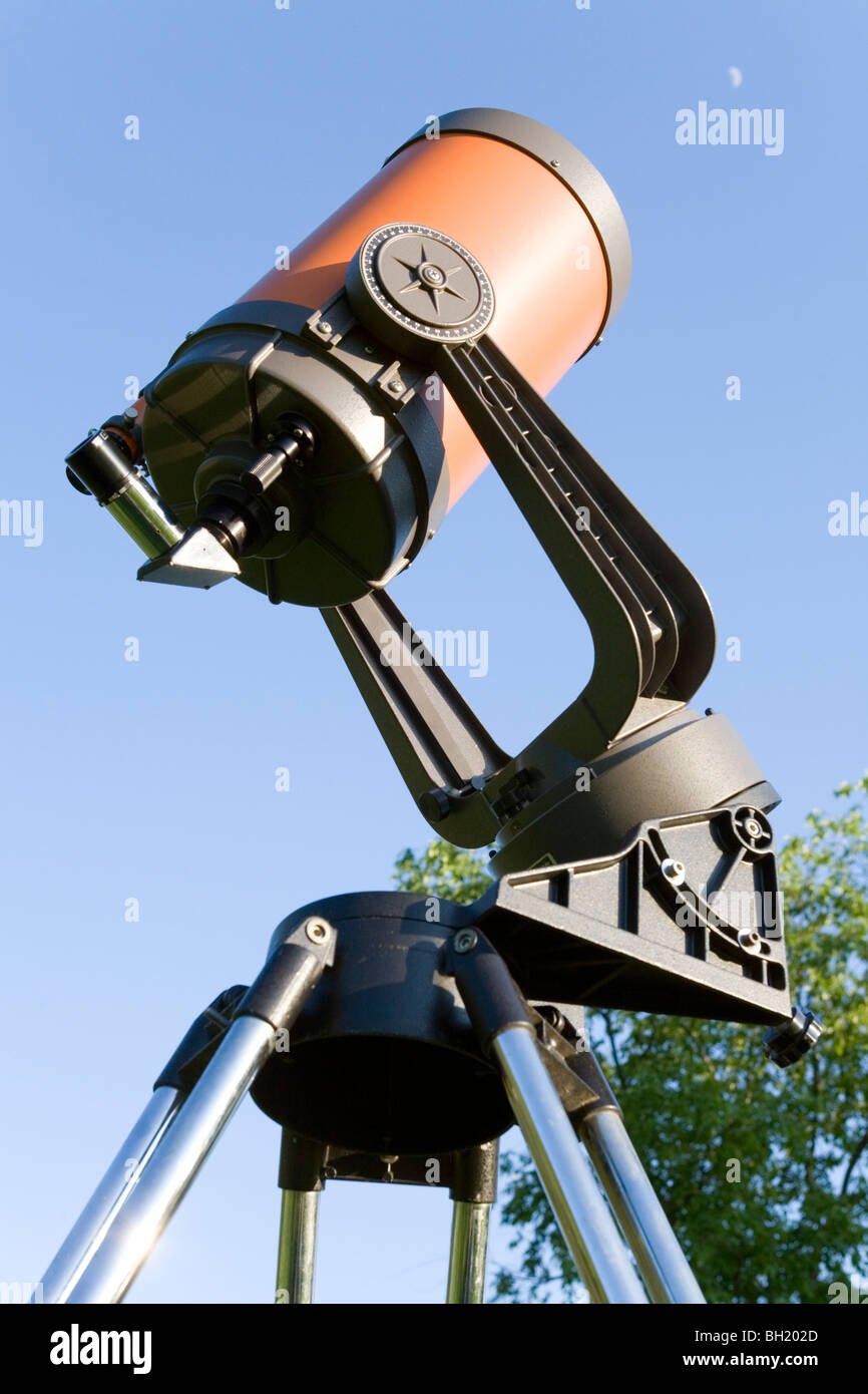 A telescope points at the sky Stock Photo Alamy