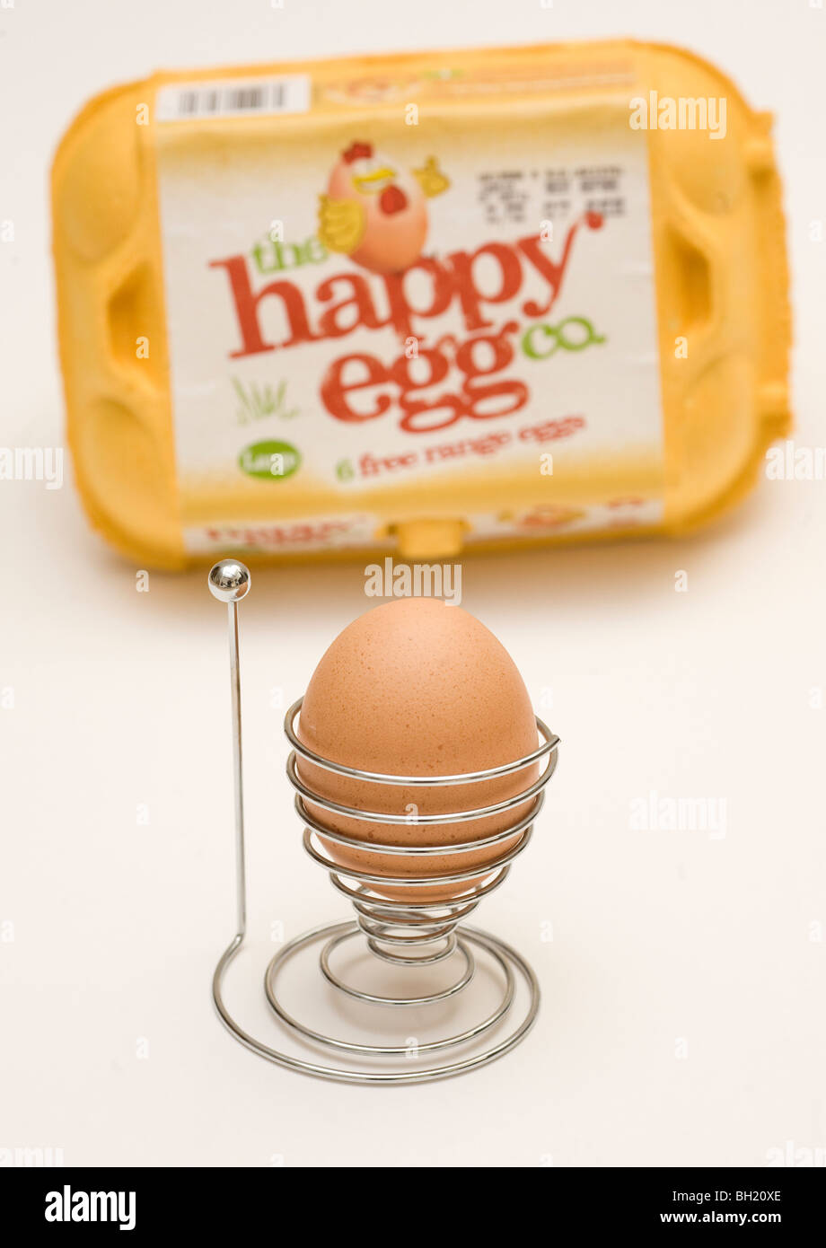 A Free Range Egg and egg box. Picture by James Boardman Stock Photo