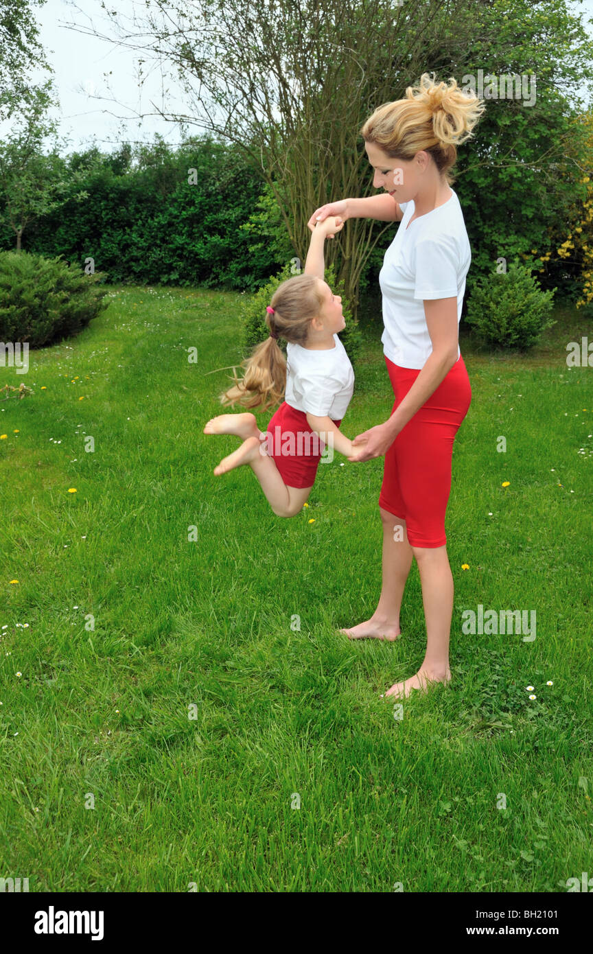 Mother and daughter – training Stock Photo - Alamy