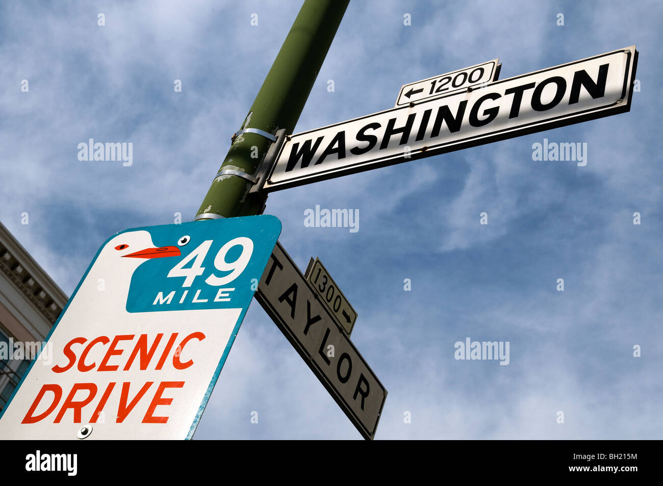 49-mile Scenic Drive sign, San Francisco, California, USA Stock Photo
